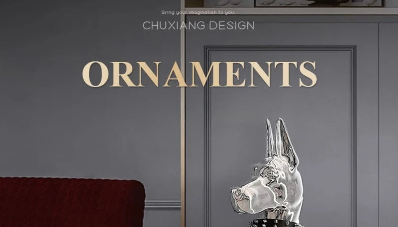 Dog Sculptures Statue Large Luxury Creative Figurines Modern Nordic Figurine Living Room Sculpture Sofa Beside Home Decoration