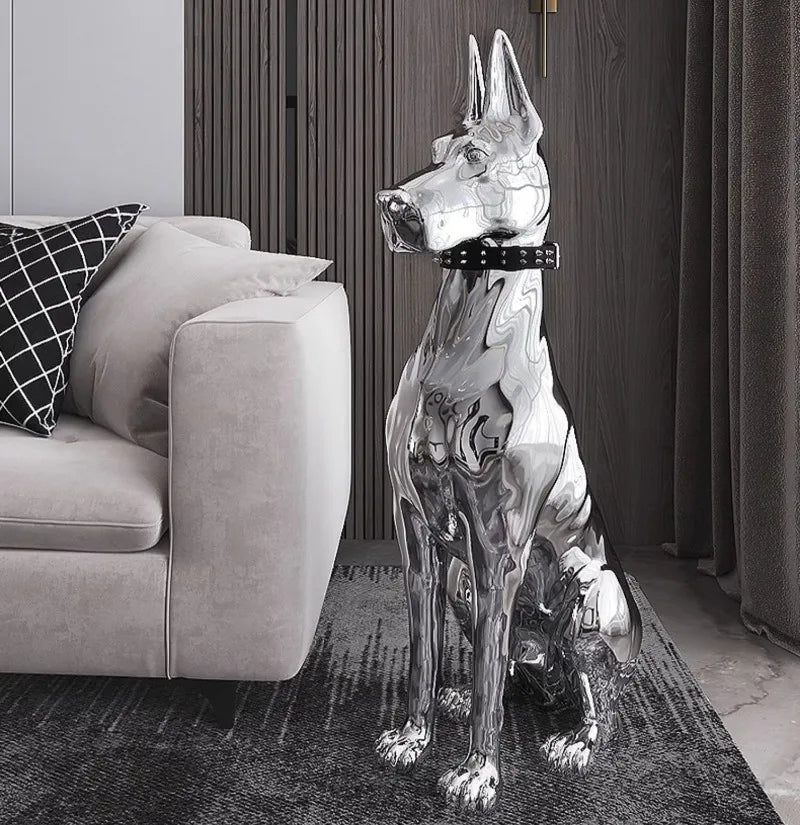 Dog Sculptures Statue Large Luxury Creative Figurines Modern Nordic Figurine Living Room Sculpture Sofa Beside Home Decoration